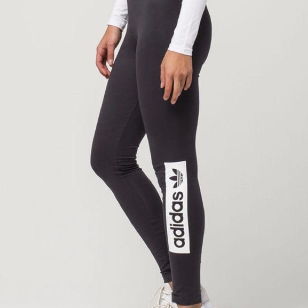 Adidas Originals Dark Gray Trefoil Leggings